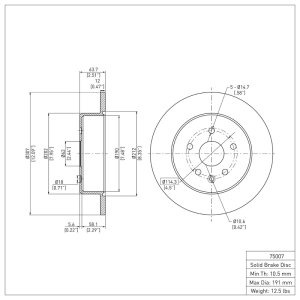 Lexus GS300 Brake Rotor (1) - Rear - R1 Concepts - Plain - `98-`10